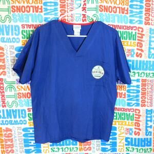 Cherokee Uniforms Boston Red Sox Scrub Top Size S Navy Blue Pocket Logo